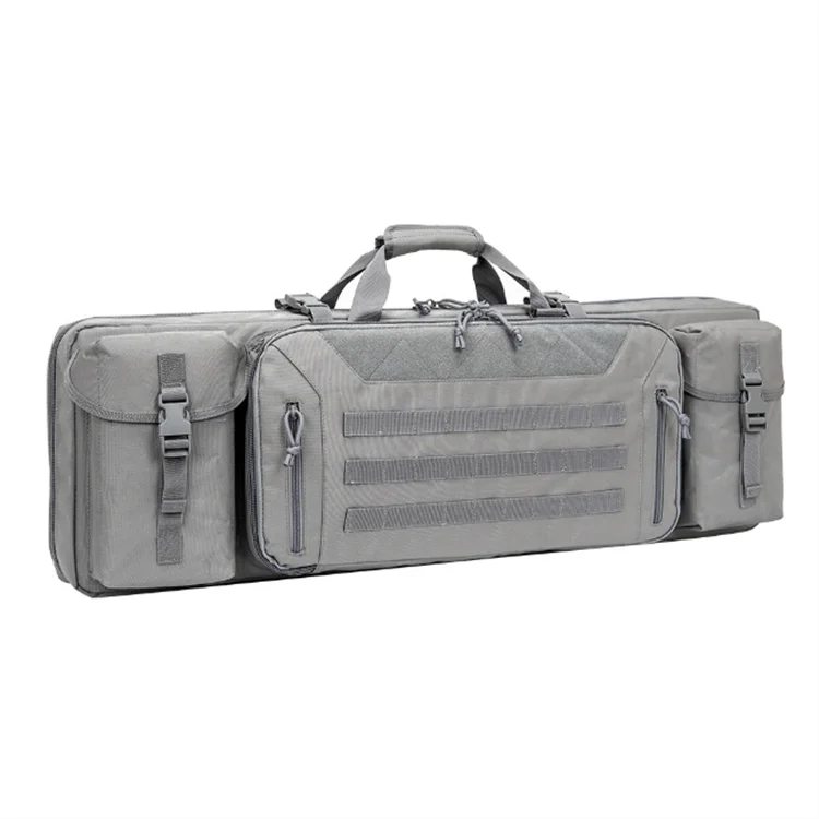32"36"42"46" Tactical Double Gun Carry Bag Waterproof MOLLE Gun Case with Lockable Zippers Dual Gun Carrier for Hunting/Shooting