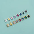 Dainty Colourful Zircon Charm Pendant 925 Sterling Silver Square Charm Pendant for Bracelet Necklace Making