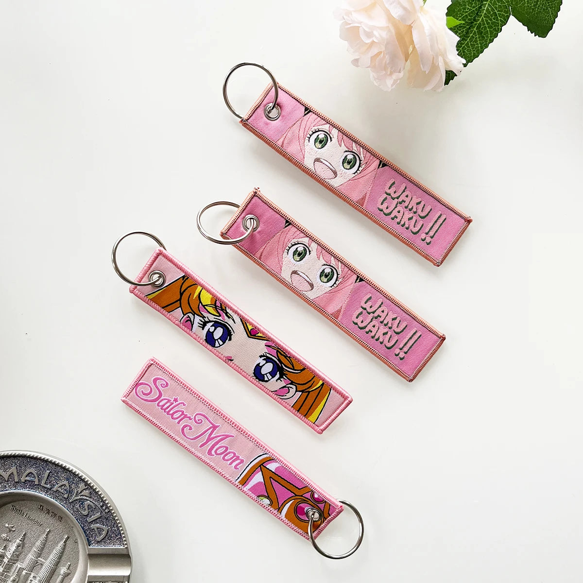 Stock Rechargeable 3D Woven Cartoon Anime Customizable Embroidery 3D Sticker with Cat Pattern Waterproof & Eco-friendly Features