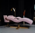 Modern Pink Stainless Steel Frame Curved Lash Bed Beauty Salon Minimalist Style Foldable Massage Table Spa Facial Chair Genuine