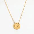 Joolim 18K Gold Plated Star Zirconia Coin Pendant Necklace Stainless Steel Tarnish Free Jewelry