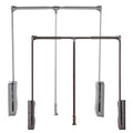Pull Closet Rod Silence Buffer Aluminium Alloy Adjustable Sturdy Heavy Duty Wardrobe Lift Organizer Storage System Hanger Rod