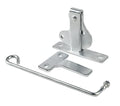 Modern Silver Zinc Plated Powder Coated D Latch and Striker with Round Hook Handle for Farmhouse