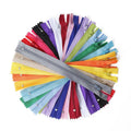In Stock 3# Colorful Invisible ABS Plastic Custom Length Nylon Close-End Zipper OEKO-TEX Certified for Garment Home Textile Bags