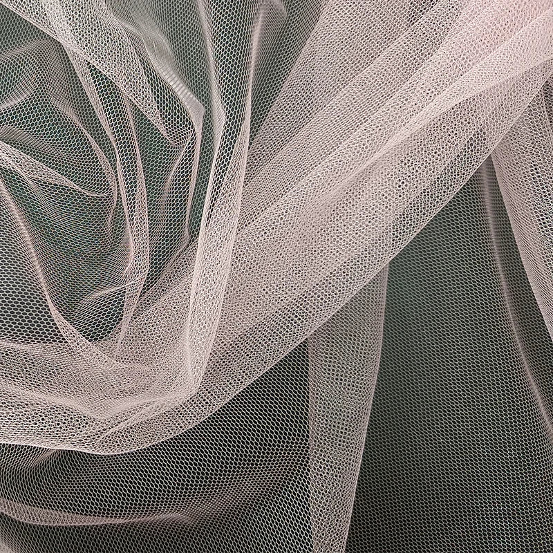 Wholesale 100% Nylon Tulle Fabric Soft Tricot Mesh Warp Knitted Breathable Stretch Tulle for Wedding Bags Sportswear Curtains