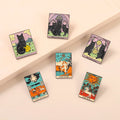 New Products Black Cat Metal Badge  Gemini Brooch White Horse Tarot Card Pin Soft Enamel Pins With Rubber Back