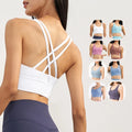 Women Yoga Bra Sexy Back Cross Double Straps Gym Fitness Wear Sports Bra Tops