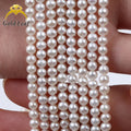 Goldleaf AAA Grade Third Party Certified Natural Freshwater White Pearl Beads 7-8mm Loose for Jewelry Making DIY