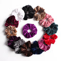 Wholesale Large Big Velvet Hair Ties Elastic Hair Band Chouchou for Women Fashion Velvet Solid Plain Color Scrunchies