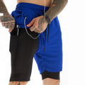 Men's 2 in 1 Running Shorts Quick Dry Gym Athletic Workout Shorts with Phone Pockets for Men