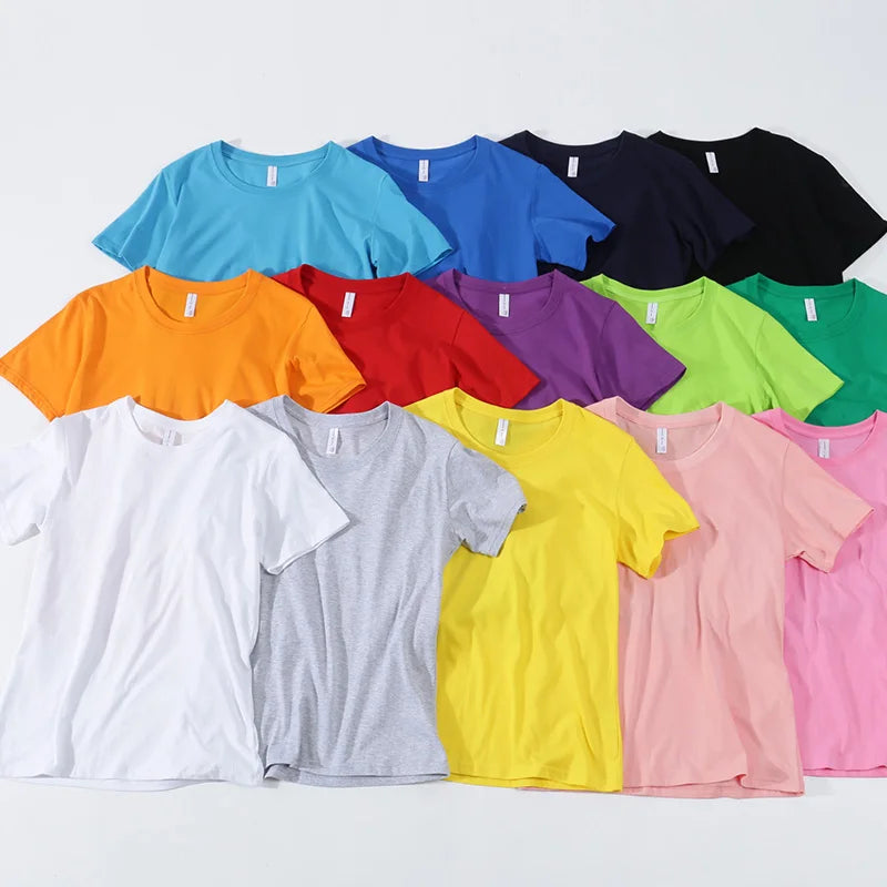 High Quality Low OEM MOQ Custom 200g 100% Cotton Unisex Blank T Shirts Regular Fit Men's T-Shirts