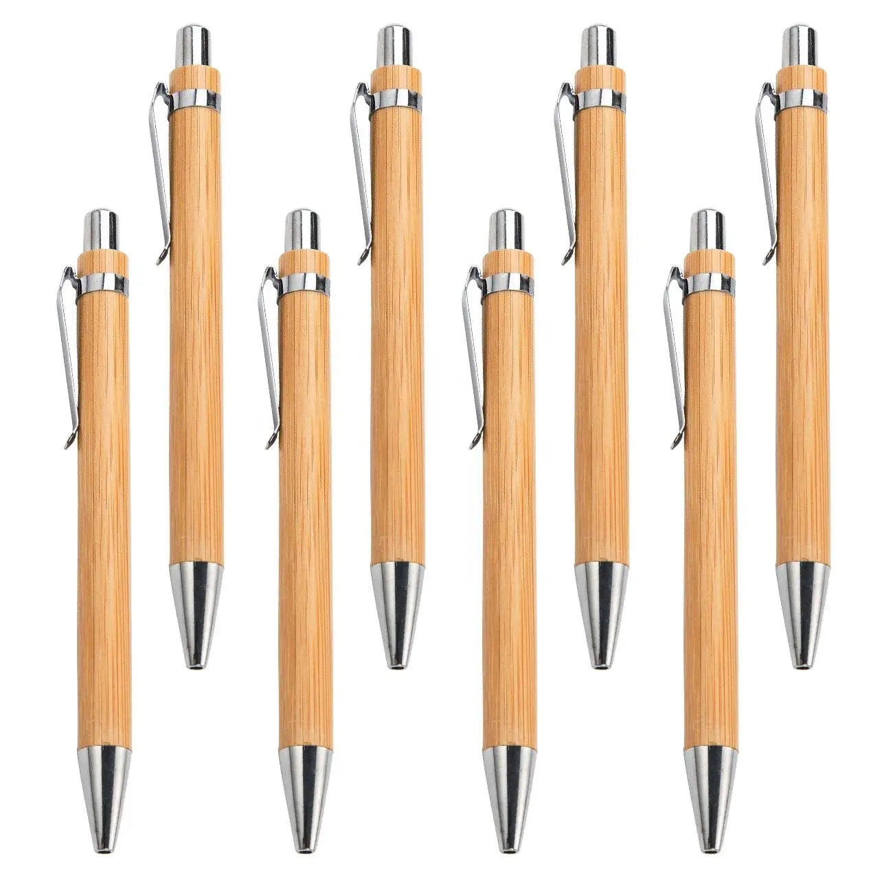 Zeamor Top Selling ECO Friendly Logo Customized Pens Promotional Bamboo Ball Pen With Metal Clip