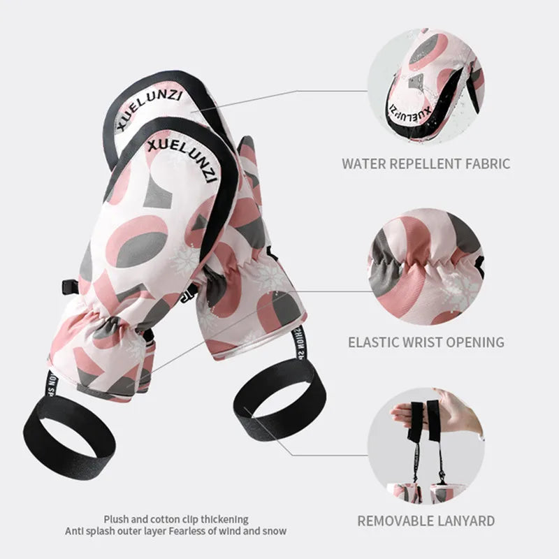OEM Logo Sports Ski Windproof Cycling Full Finger Women Warm Winter Waterproof Gloves