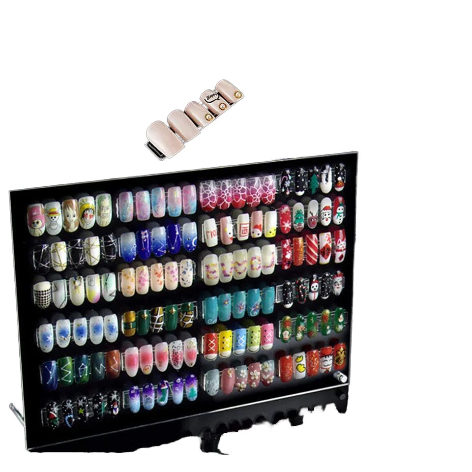 False Nail Tips Nail Art Display Stand Magnet Clear Acrylic Art Display Board 50PCS Nail Stand with 3M