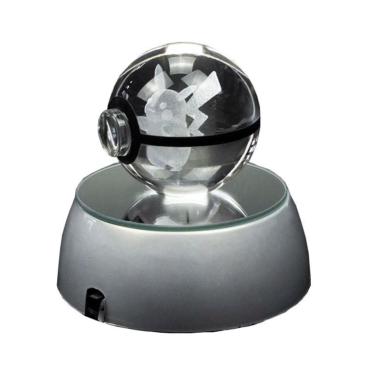 Wholesale New Pokeball New Design Custom Anime Character Crystal Poke Ball With LED Base