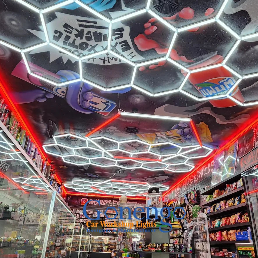Innovative Lighting Technology Diy Assembled Led Hexagon Roof Lights for Shop