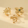 Wholesale Fashion Dainty Stainless Steel Chunky Sun Flower Gift Ring Gemstone Jewelry Design Big Gold Plated for Women Wedding