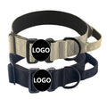 Nylon Pet Dog Collar With Traffic Handle Heavy Duty German Shepherd Medium Large Dog Collars Metal Buckle Tactical Dog Collar
