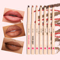 Wholesale Waterproof Smudge Proof Retractable Matte Stain Brown Creamy Lip Liner Pencils Custom Logo Private Label