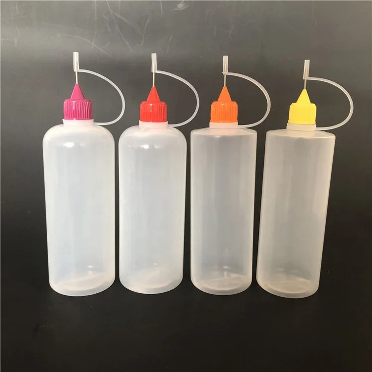 120ml Plastic Medicine & Eye Drop Glue Needle Tip Screw Cap Applicator Squeeze Bottle with Screen Printing and Custom Logo