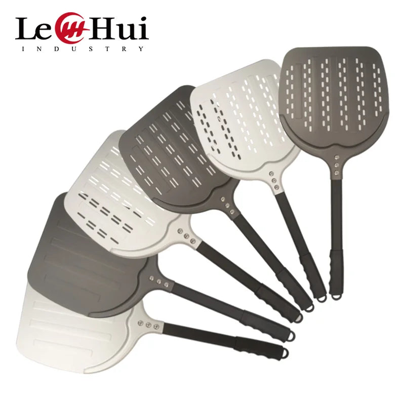Pizza Peel Aluminum square Non-perforated Perforated Pizza Peel with Different Length Handle Folding Pizza Shovel Paddle