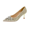 New French Xiuhe Wedding Dress Engagement Shoes Bridal Bridesmaid Shoes Pointed Toe Pearl Rhinestone Stiletto Heels