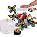Magic Flying Butterfly Fairy Flying Toys Wind up Rubber Band Powered Butterfly Toys Decoration Surprise Gift No Gift Box Include
