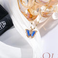 X145 Wholesale Copper Gold Plated Necklace Cubic Zirconia Butterfly Pendant Necklace Jewelry for Women