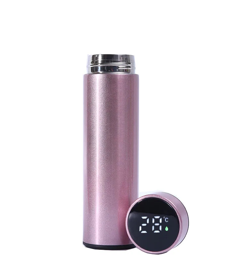 Portable Vacuum Cup Rose Gold Temperature Display Smart Stainless Steel Water Bottle