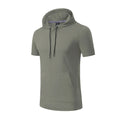 2025 Men's Hooded T-shirt Sports Leisure Quick Dry Short Sleeved Light Fitness Running Boxing Training Clothes