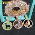 Custom 34MM Moissanite Diamond Iced Out 925 Sterling Silver Memory Photo Picture Pendants