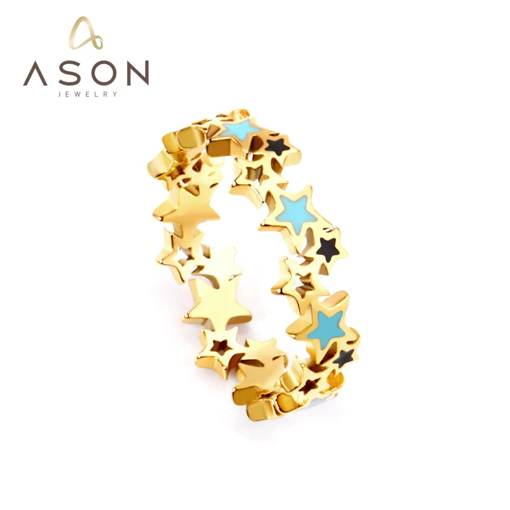 18K Gold PVD Plated Stainless Steel Ring Creative Design Women Ring Jewelry Wholesale