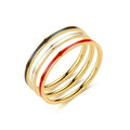 Wholesale Stainless Steel Gold Plated 1mm Enamel Colors Red Black White Bohemia Style Women's Rings China Factory Supplier