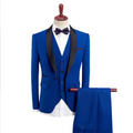 Men's Slim One-button Casual Business Suits Host Emcee Wedding Suits 3 Pieces Suits