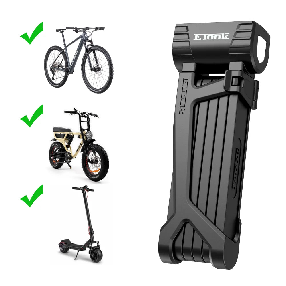ETOOK Special Hardened Steel Anti Theft Bicycle Foldable Lock Folding E Bike MTB Road Mountain Cycling Lock Scooter Lock