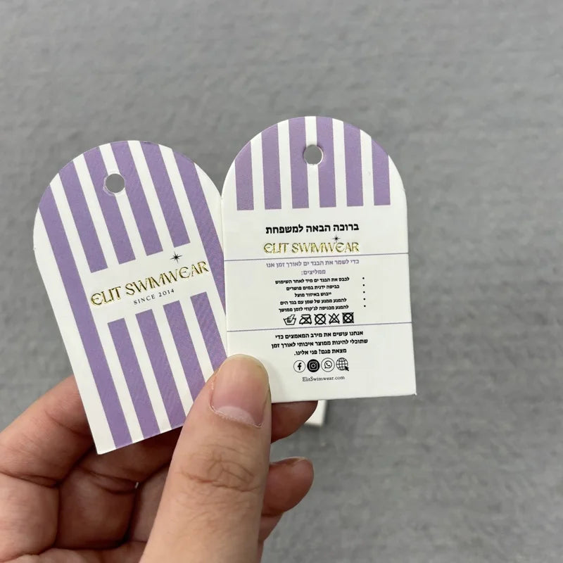 Custom Shape Clothes Hair Paper Hang Tag Customized Logo Ingredients Hangtags for Clothing Printed Product Tags Labels