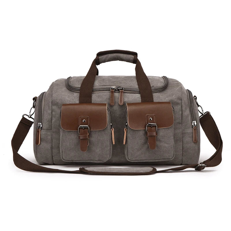 Large Luxury Designer Sport Gym Duffle Bag Manufacturers Custom Logo Waterproof Canvas Leather Geometric Zipper for Travel