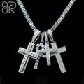 Pass Diamond Tester Vvs Moissanite Cross Pendant Iced Out Baguette Cut 925 Silver Hip Hop Fine Jewelry Pendant for Men Women