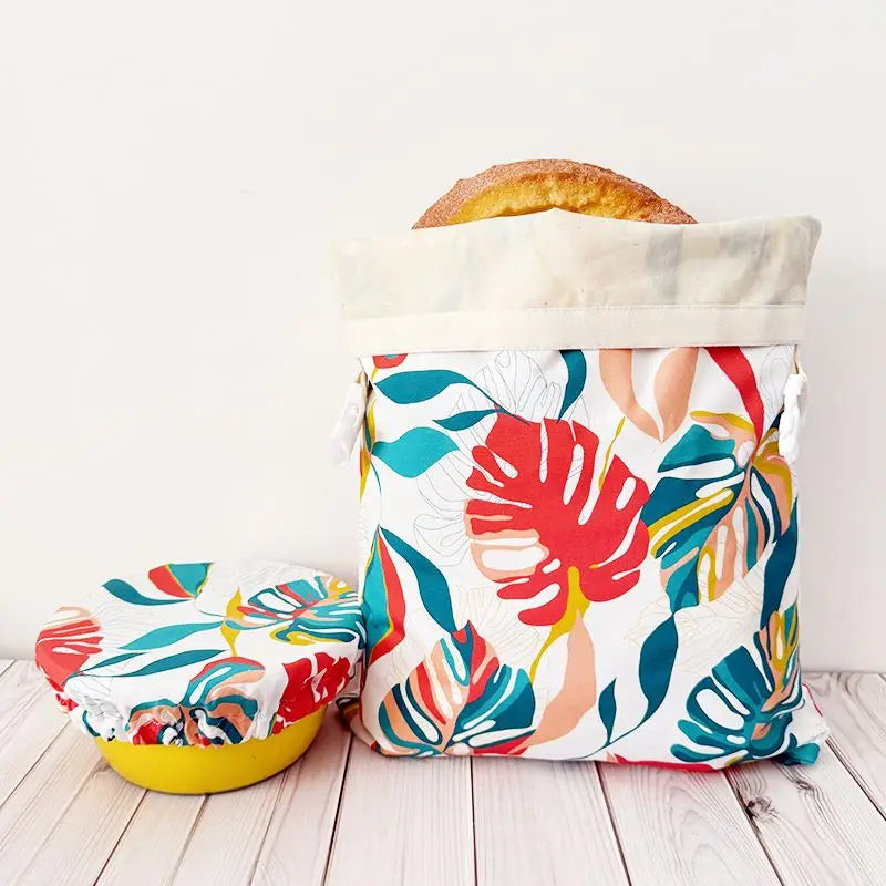 Customizable Eco-friendly Cotton Beeswax Folding Bread Bags with Cotton Bowl Cover Set for Homemade Bread