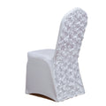 Wedding Party Scuba Elastic White Rosette Stretch Spandex Rose Chair Covers