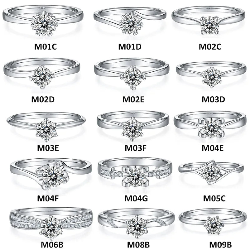 Wholesale Gemstone Rings Round Moissanite Petite Engagement Ring 925 Sterling Silver 0.5ct Moissanite Diamond Jewelry