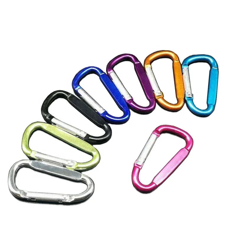 LFEDC Flat Edge Accept Logo Aluminum Alloy Metal D Ring#5 #6 #7 #8 Flat Swivel Snap Hook Carabiner