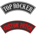 Custom Embroidery Top Rocker Ribbon Embroidered Patch Vest Outlaw Biker Club With Iron on Backing