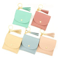 Women Pu Leather Wallet Keychain Purse Credit Card Holder Wallet with Key Ring
