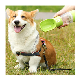 Maychan Plastic Travel Drink Feeder Food Box Portable Cat Pet Dog Water Bottle with Scoop and Poop Bag Dispenser