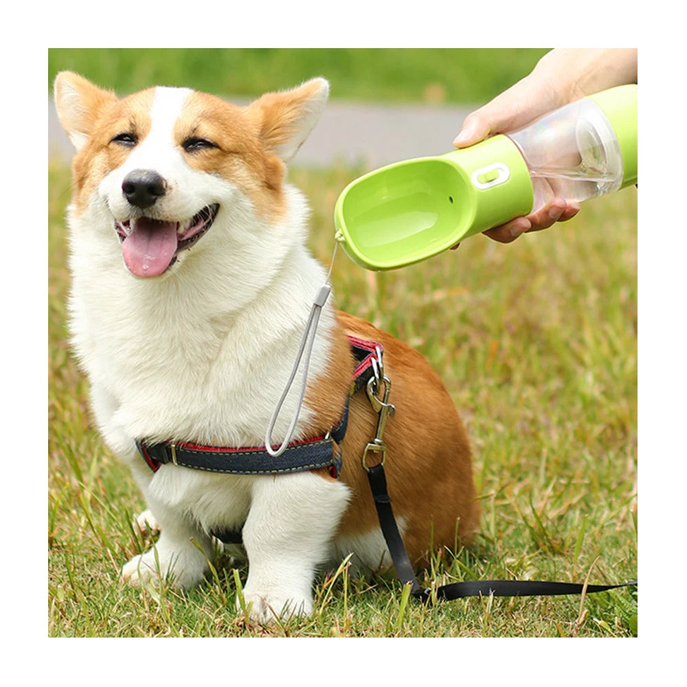 Maychan Plastic Travel Drink Feeder Food Box Portable Cat Pet Dog Water Bottle with Scoop and Poop Bag Dispenser