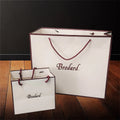 Custom Luxury Ribbon Handle Promotion White Kraft Paper Bags Custom Logo Custom Color Disposable Anti-Humidity Greaseproof Food