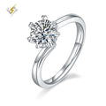 Factory Price S925 Sterling Silver Jewelry 1ct  D Color VVS Grade Hot Sale Flower Moissanite Engagement Ring