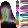 Wholesale Tinsel rainbow Accessories Colorful Gold Glitter Braiding Hair Crochet Silk Hair Tinsel for Hair Extension
