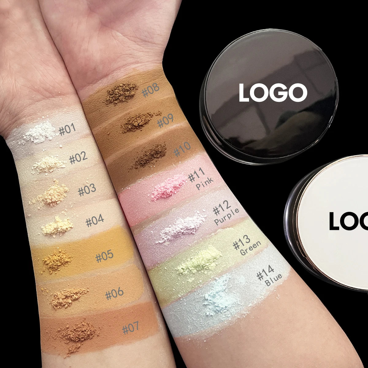 Custom Logo Low Moq Matte Waterproof Cosmetics Makeup Private Label Vegan Pink Loose Setting Powder